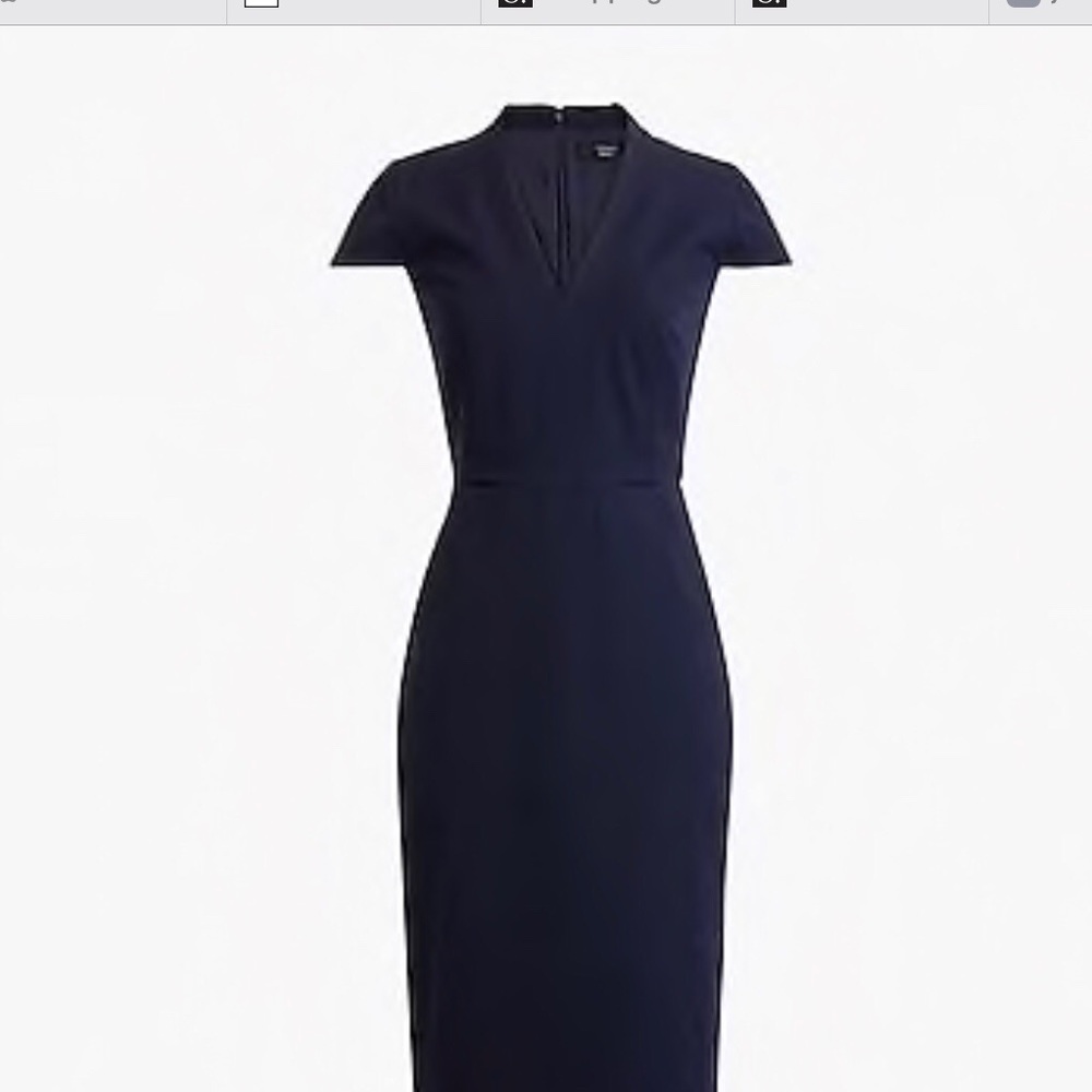 V-neck sheath dress in bi-stretch cotton